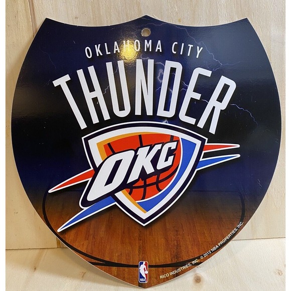 Oklahoma City Thunder NBA Basketball Plastic Sign Plaque‎ New Team Colors - Picture 1 of 2